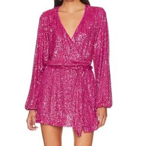 Free People Pink Sequin Romper